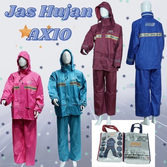 Jas Hujan AXIO Europe Pria Wanita Original Mantel Hujan Setelan AXIO Asli ORI 100% - Jas Hujan Assio
