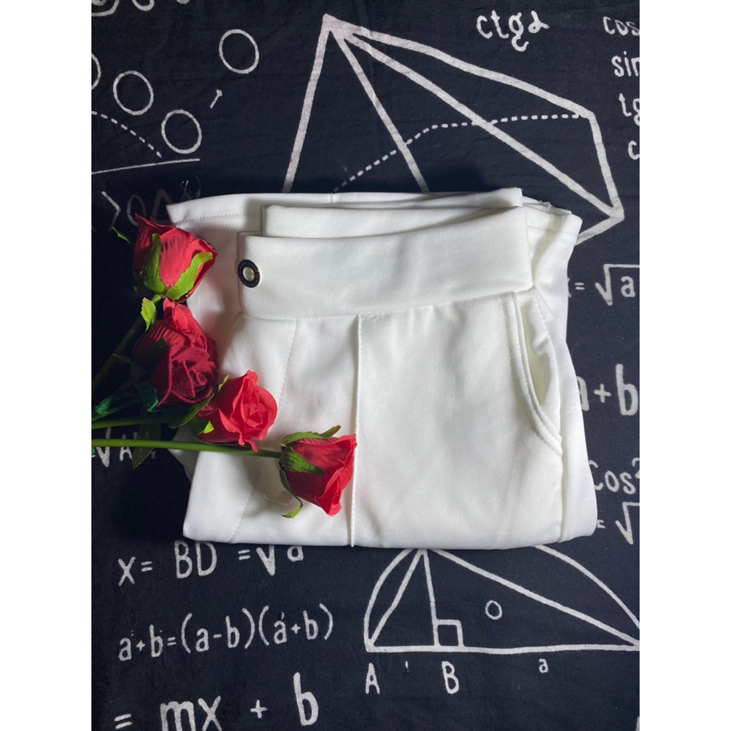 celana cutbray wanita warna putih