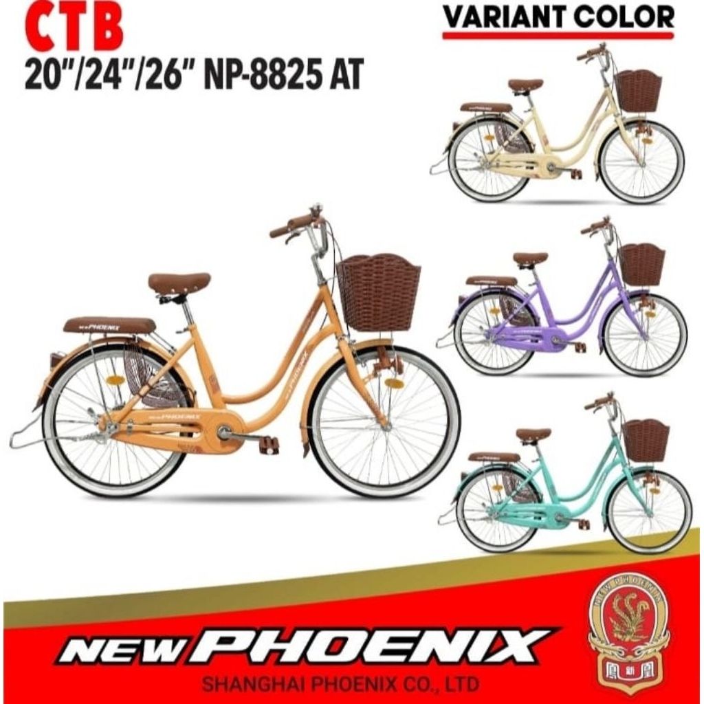 Sepeda Mini CTB 20” 24” & 26” NewPhoenix 8825 AT City Bike Sepeda 20 inch 24 inch 26 inch wanita rem