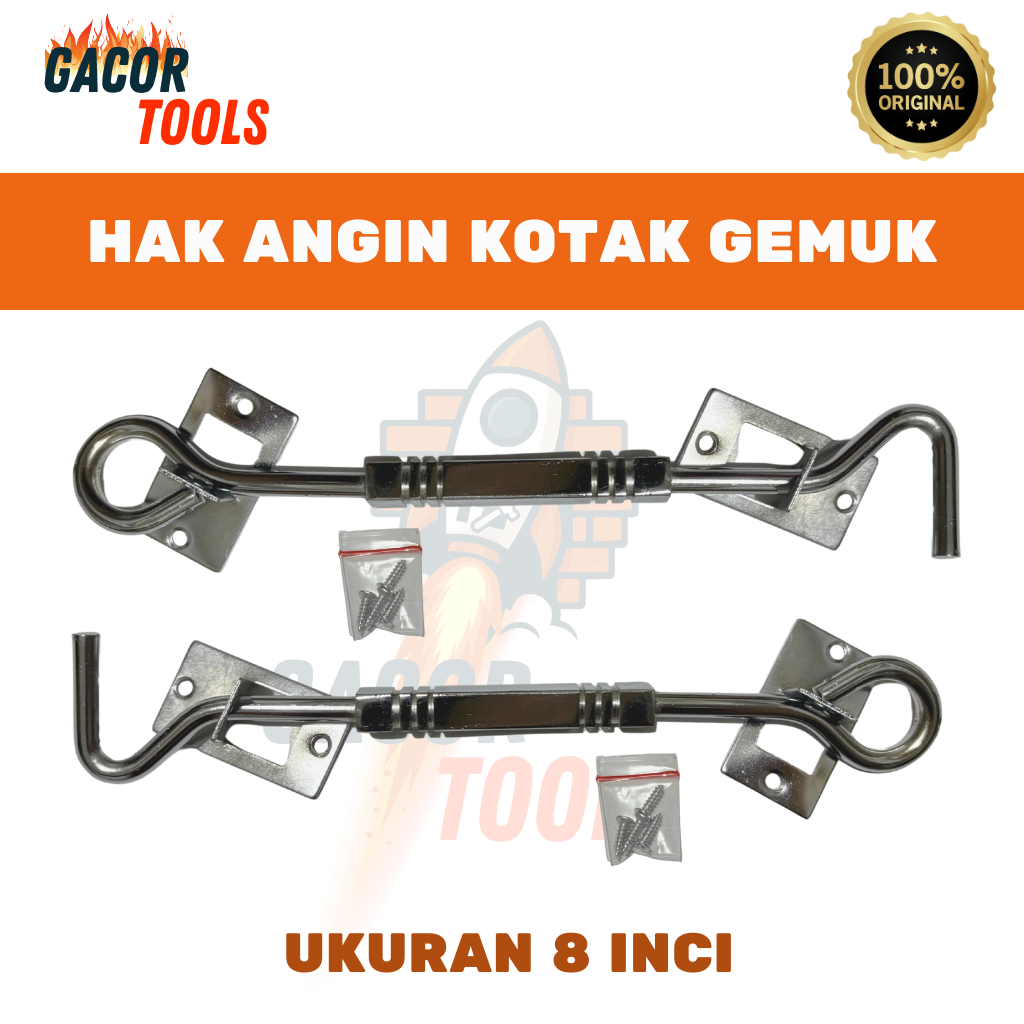 Hak Angin Jendela Kotak 8" / Penahan Jendela Kuat Anti Patah  Stainless Tebal