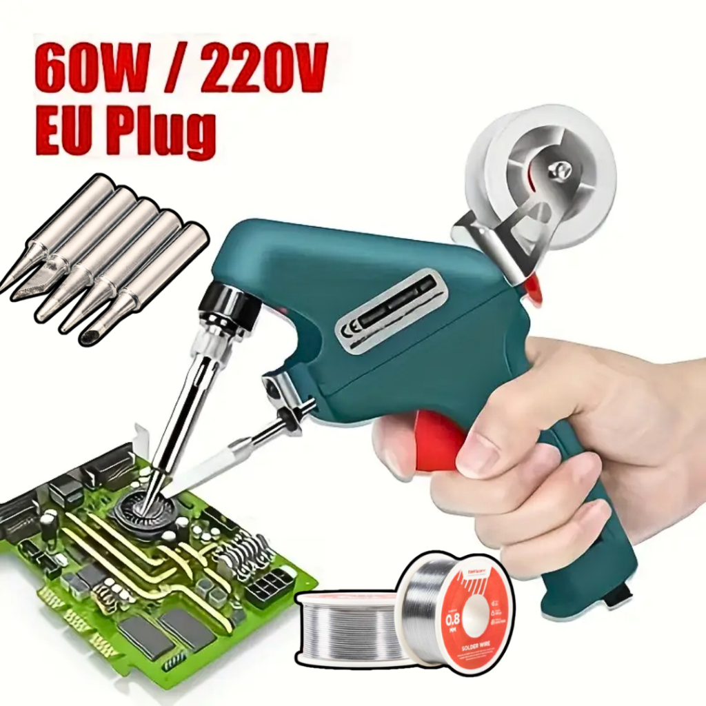 DeBaiLong Solder Listrik Tembak Otomatis Tin Gun Adjustable Heat 220V 60W +Timah+Mata Solder- 588