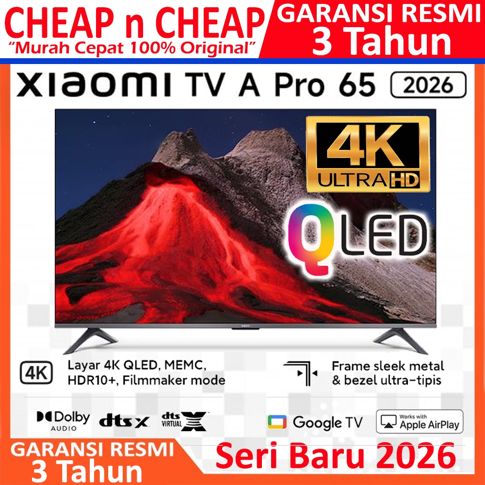 Xiaomi TV A Pro 65 2026 QLED 4K UHD 65 Inch Google TV Ultra HD - Mi Smart TV Digital Series 65 inch 