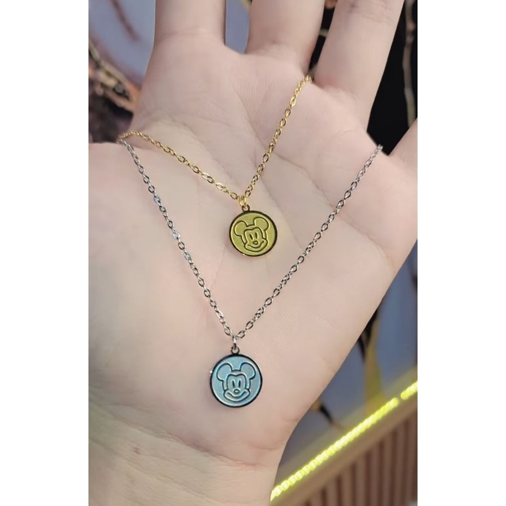 Kalung titanium anak set liontin