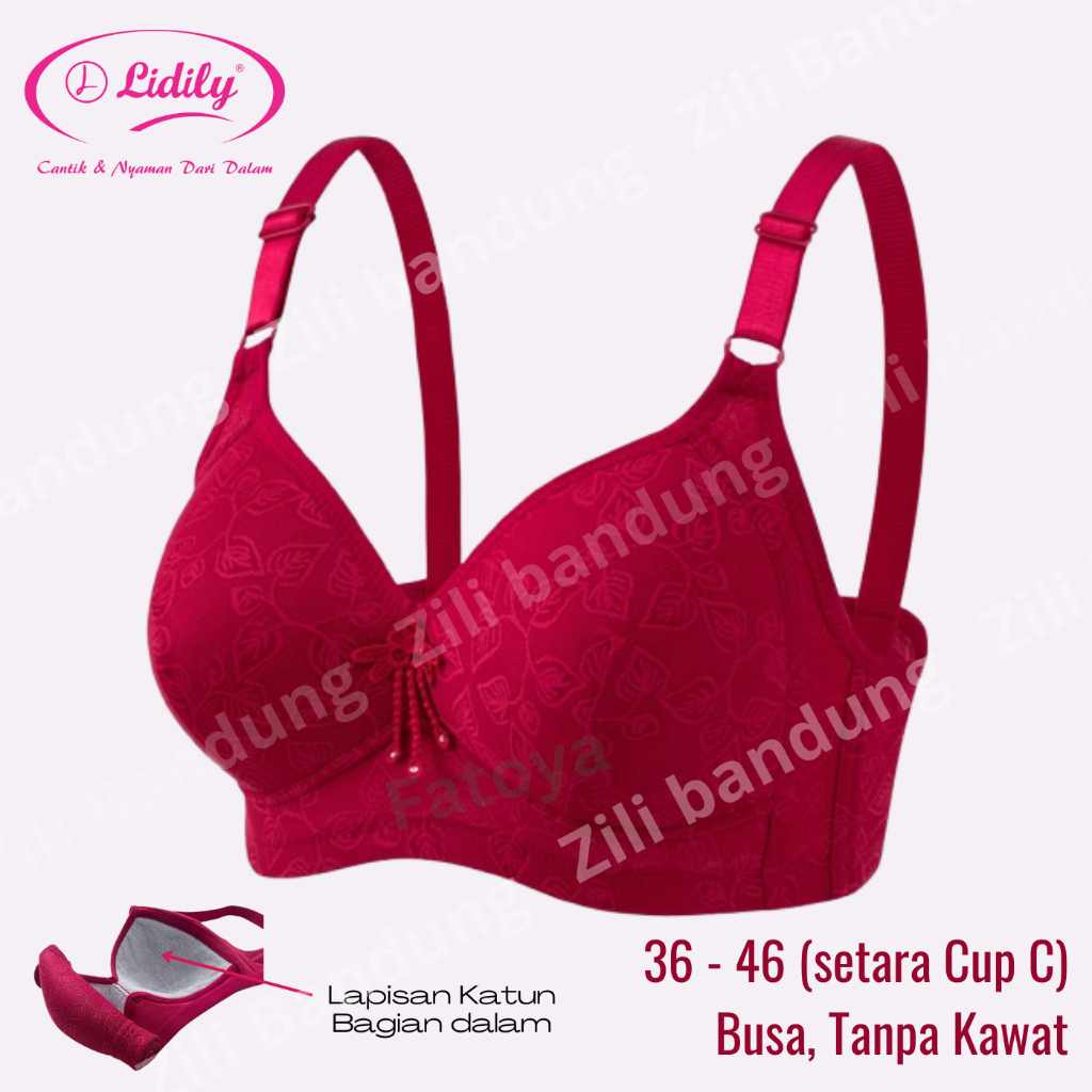 LYDYLY Bra Bh Busa Tanpa Kawat Embose cantik Cup B-C Size 38 -46