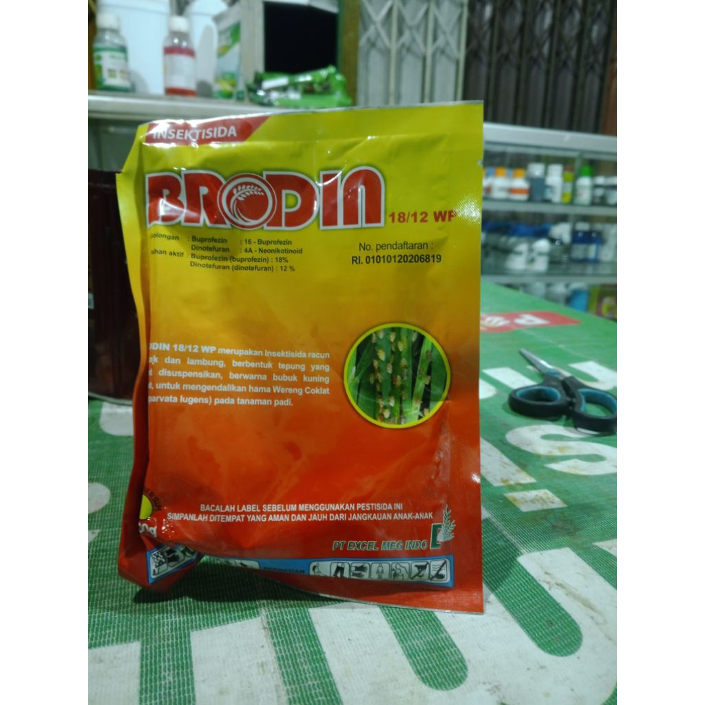 insektisida brodin 18/12 wp ampuh mengatasi hama wereng bahan aktif buprofezin 18% dinotefuron 12% k