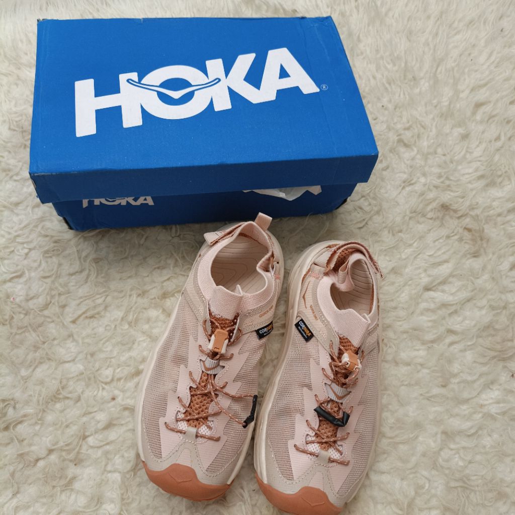 Hoka Hopara 2 sepatu  sandal gunung hiking trail shoes cream ceddar new bukan preloved bekas seken s
