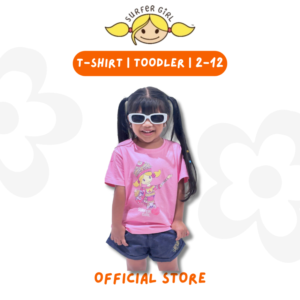 Surfer Girl Legong Toddler Tee | Kaos Anak Perempuan | Kaos Anak Motif Bali | Kaos Anak Legong | Kao