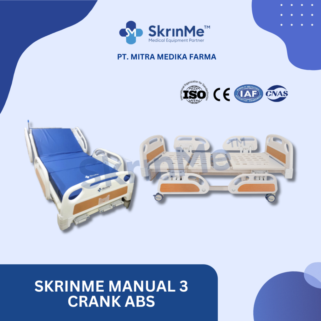 HOSPITAL MANUAL BED 3 CRANK KUPU (ABS RAIL)