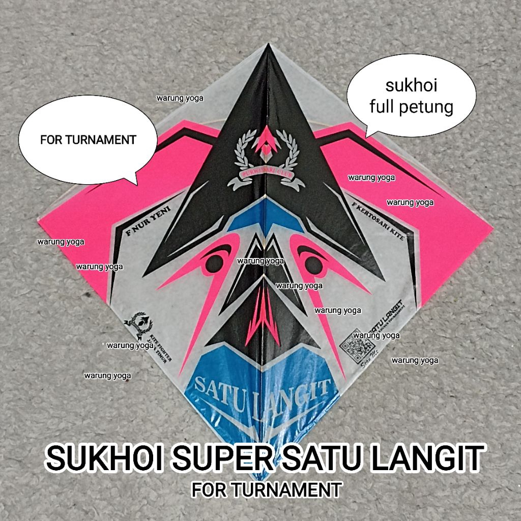 Layangan Sukhoi Super Satu Langit Full Bambu Petung Full Stabilo Sablon Lilitan Spesial Turnamen Pak