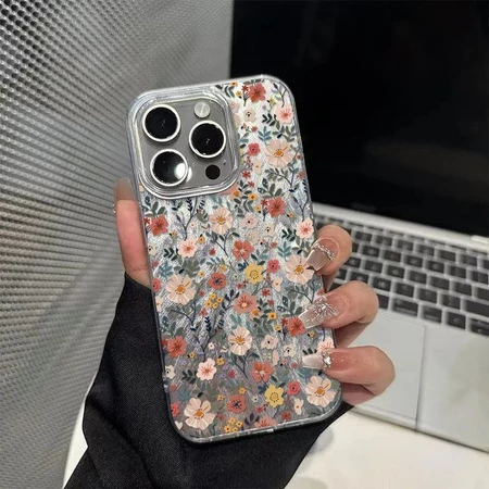 Case Iphone 13 Bunga Warna -Warni Case Ponsel Cocok untuk Iphone 11 11 Promax