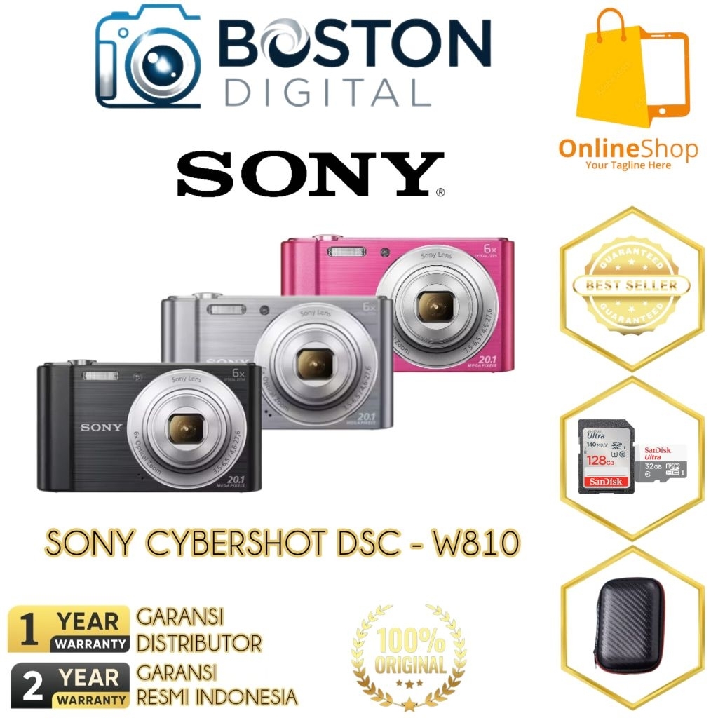 SONY CYBERSHOT DSC - W810 20MP / CAMERA DIGITAL SONY DSC - W810