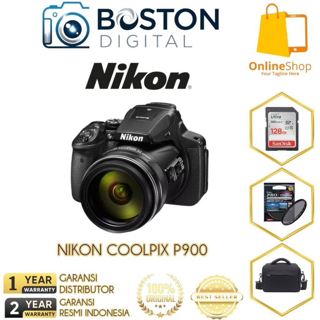 NIKON COOLPIX P900 / KAMERA NIKON COOLPIX P900 / NIKON P900 - NOBOX TUKAR TAS, KAMERA ONLY