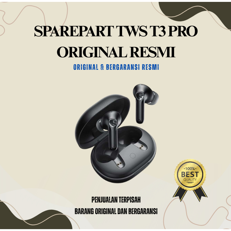 SPAREPART SoundPeats T3 Pro | Box Charging saja | Earbuds Saja | Original Segel dan Bergaransi Repla