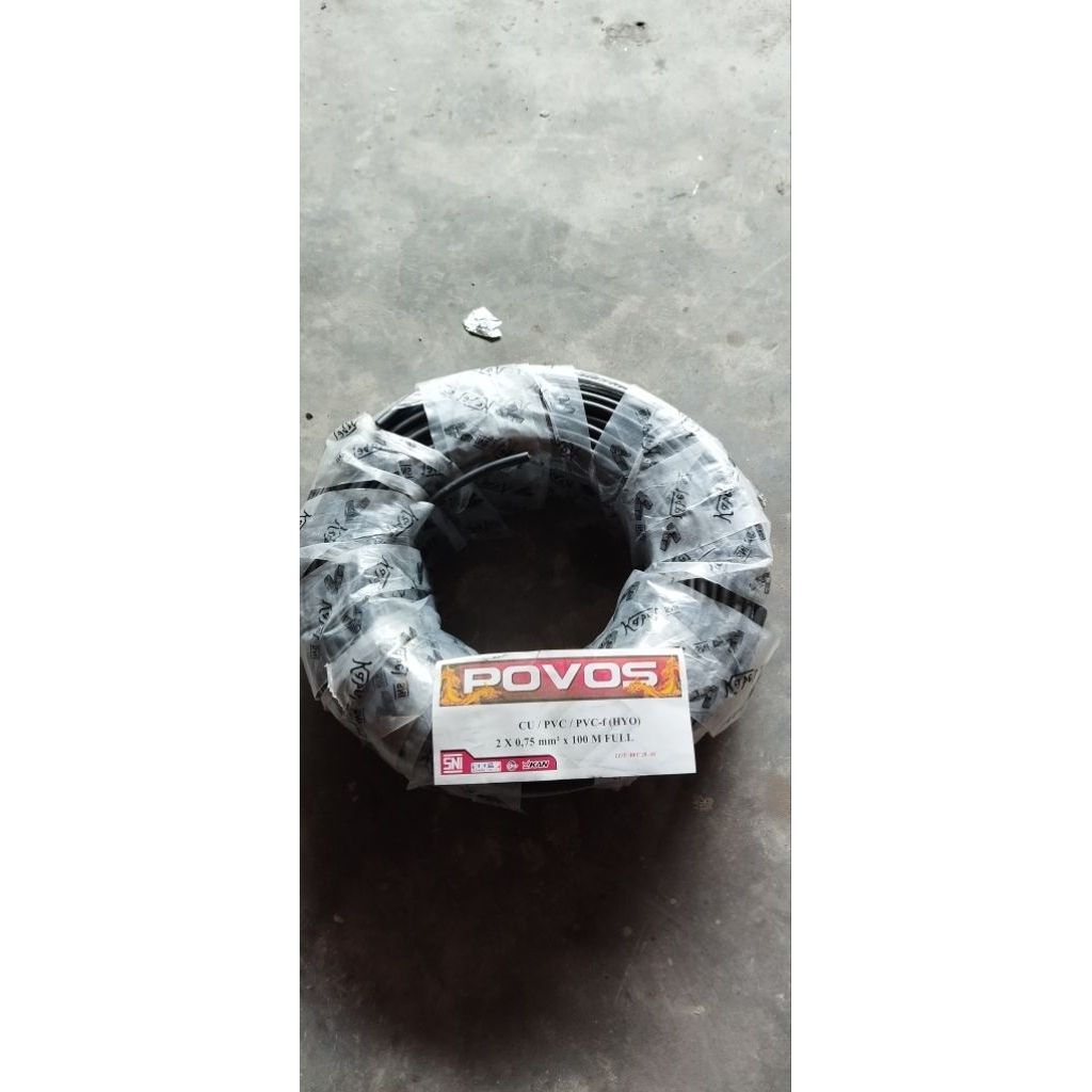 kabel listrik serabut merk povos SNI