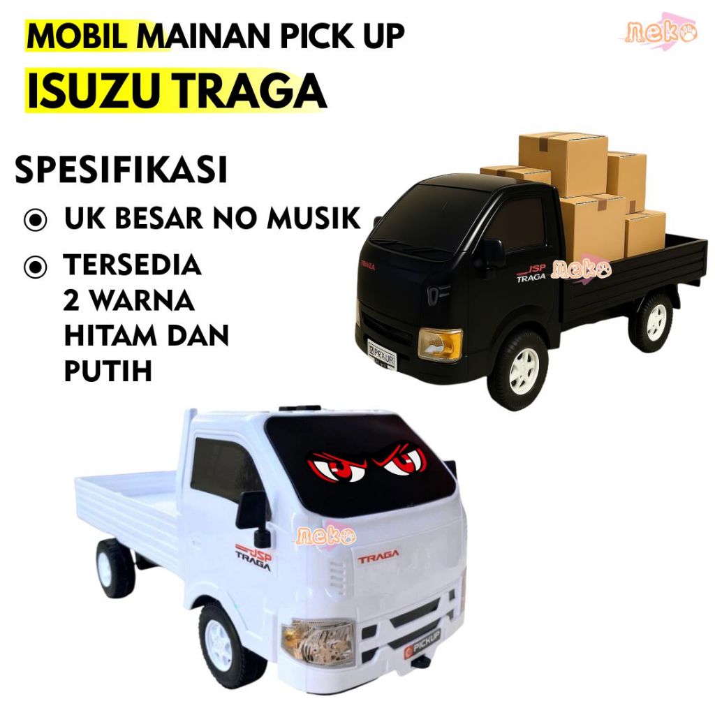 Mainan Anak Miniatur Mobil Pickup Isuzu Traga Non Musik Gratis Tali Ukuran Besar