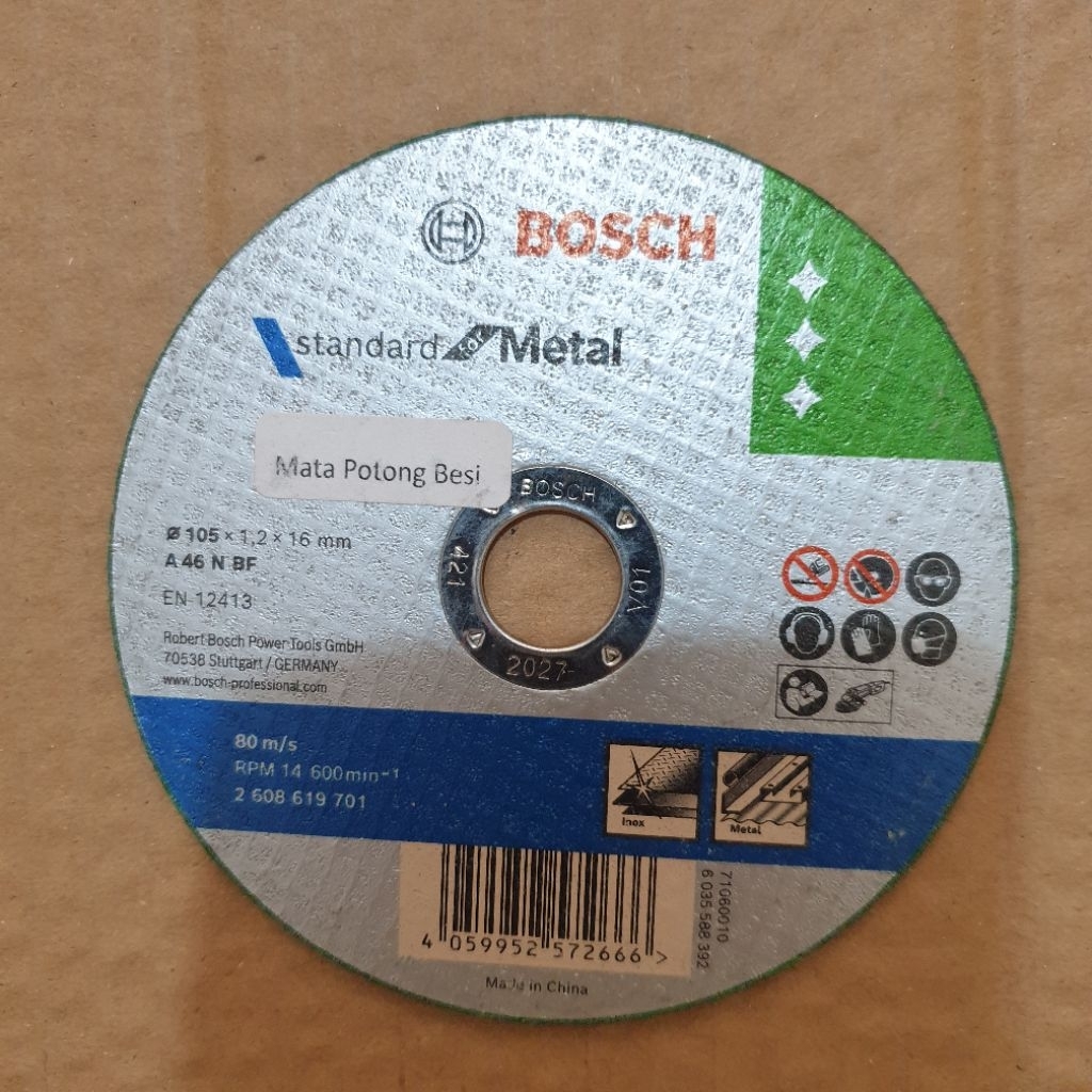 Bosch Mata Gerinda Potong Besi Standart Metal 4"