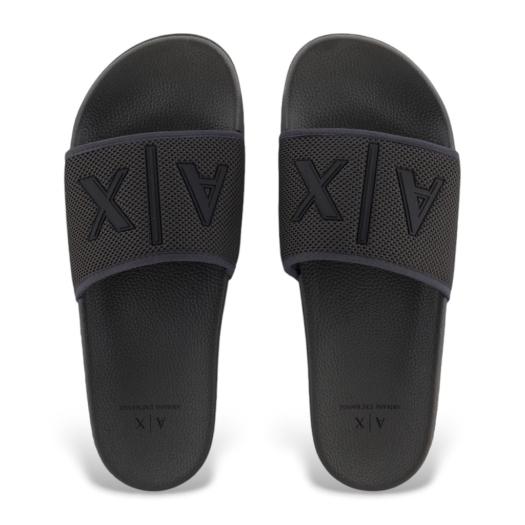 SANDAL PRIA SLIDES - . AX ARMANI EXCHANGE BLACK INK ORIGINAL AUTHENTIC