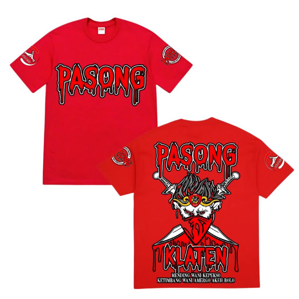 Kaos Pasong kota Klaten - kaos Pasong warna merah