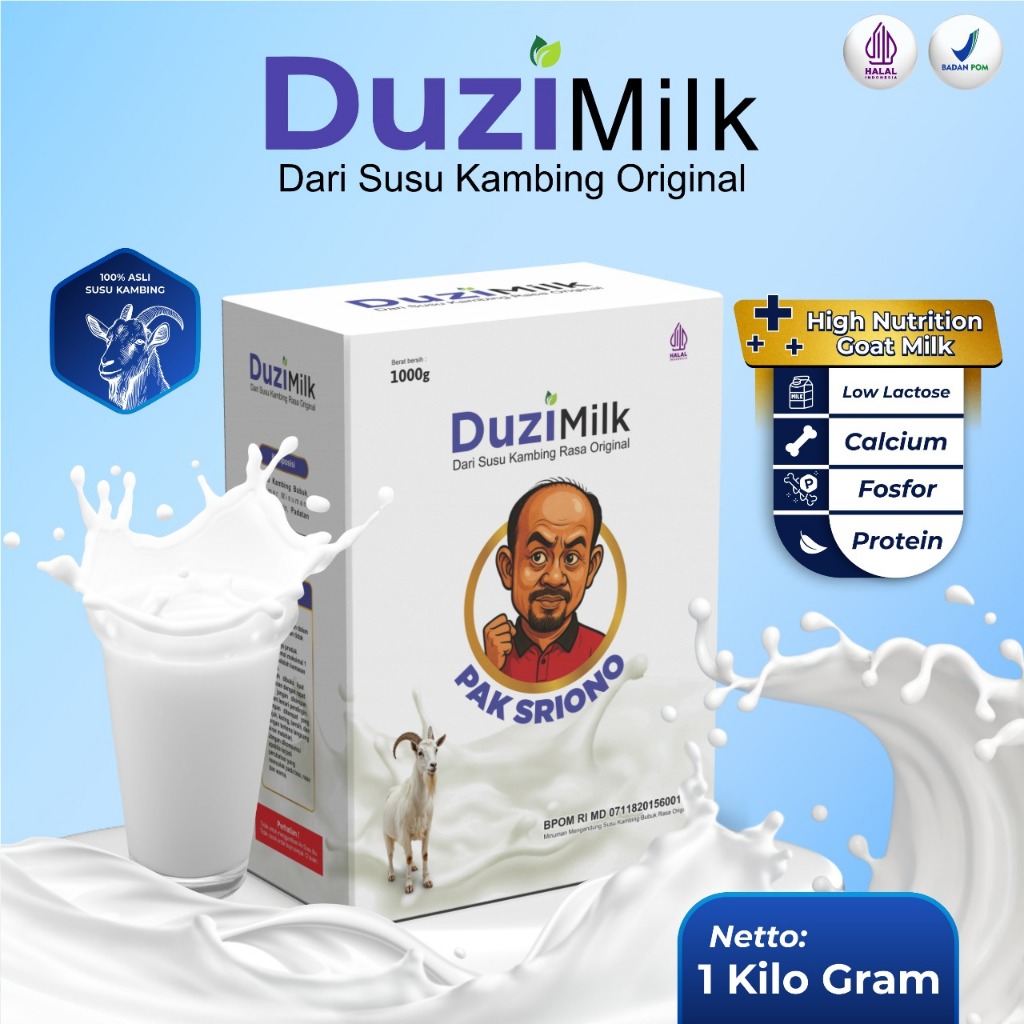 

Duzi Milk Pak Sriono Susu Kambing Etawa Bubuk Rasa Original 1Kg Alami Mengatasi Asam Urat Nyeri Sendi Osteoporosis Kebas Keram Kesemutan Pengeroposan Tulang Lansia Pegel Linu Radang Asma Syaraf Kejepit Diabetes Hipertensi Rendah Laktosa Herbal Alami