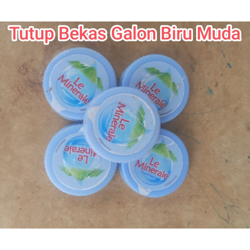 tutup galon bekas warna biru muda
