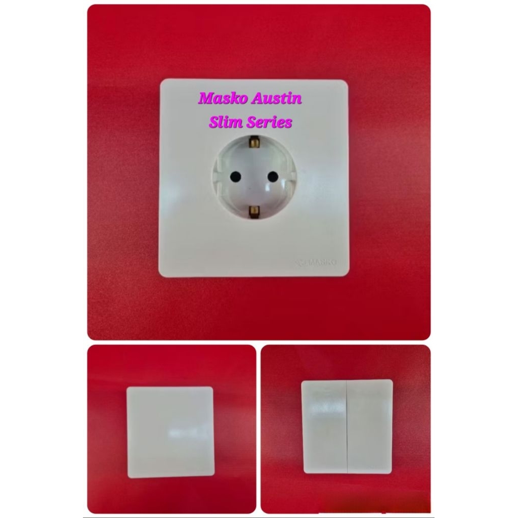 Masko Saklar Masko AUSTIN SLIM SERIES WHITE S 811 812 850 Minimalis WHITE