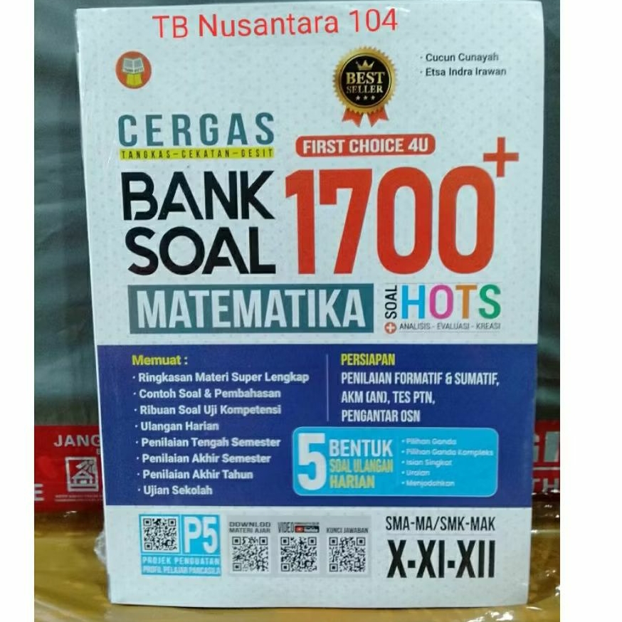 BUKU 1700 BANK SOAL MATEMATIKA UNTUK SMA MA SMK MAK KELAS X XI XII PENERBIT YRAMA WIDYA