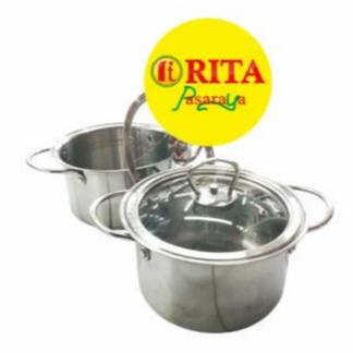 Panci Set Tutup Kaca 24 Cm / Panci + Tutup Kaca / Panci Serbaguna