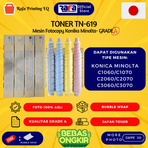 Toner Cartridge COMPATIBLE JAPAN TONER Konica Minolta KM TN619 C1070 C2070 C3070 TN619C TN619M TN619