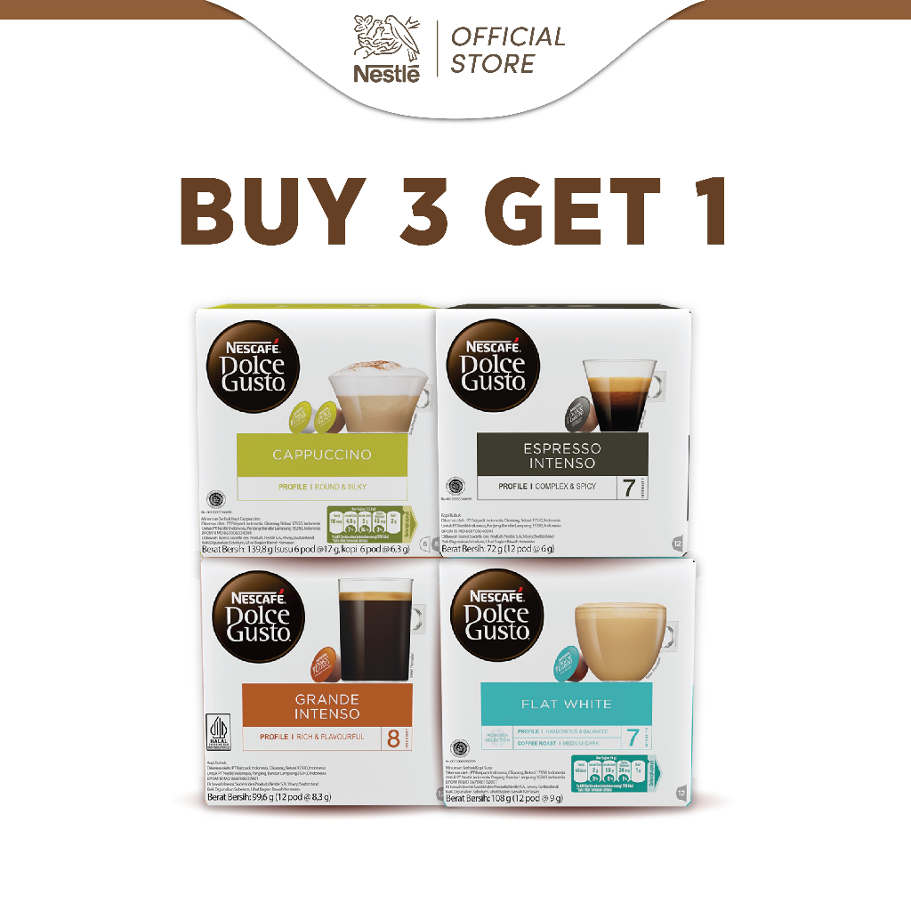 

NESCAFÉ® Dolce Gusto Buy 3 Get 1 Flat White | Paket Kopi Kapsul | Beli 3 Gratis 1 | Kopi Dolce Gusto | Kopi Kapsul | Coffee Capsule