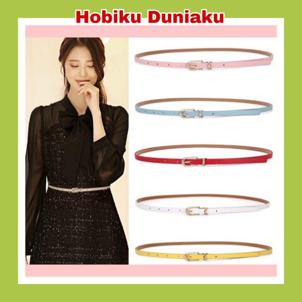Sabuk Ikat Pinggang Wanita Fashion Gesper Kecil Bahan Kulit PU Ring Belt Ikat Pinggang Gamis