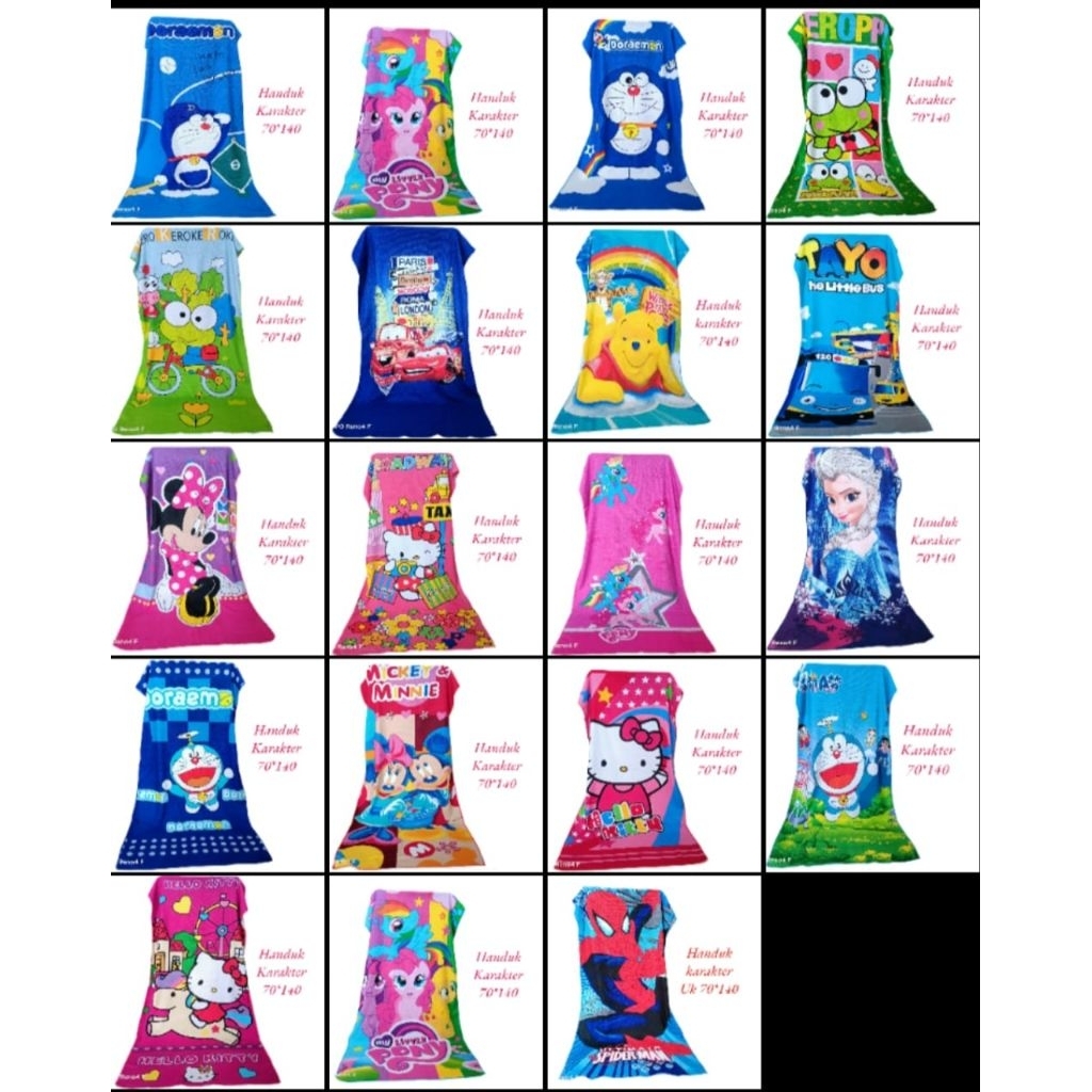HANDUK ANAK KARAKTER/HANDUK ANAK/HANDUK KARAKTER