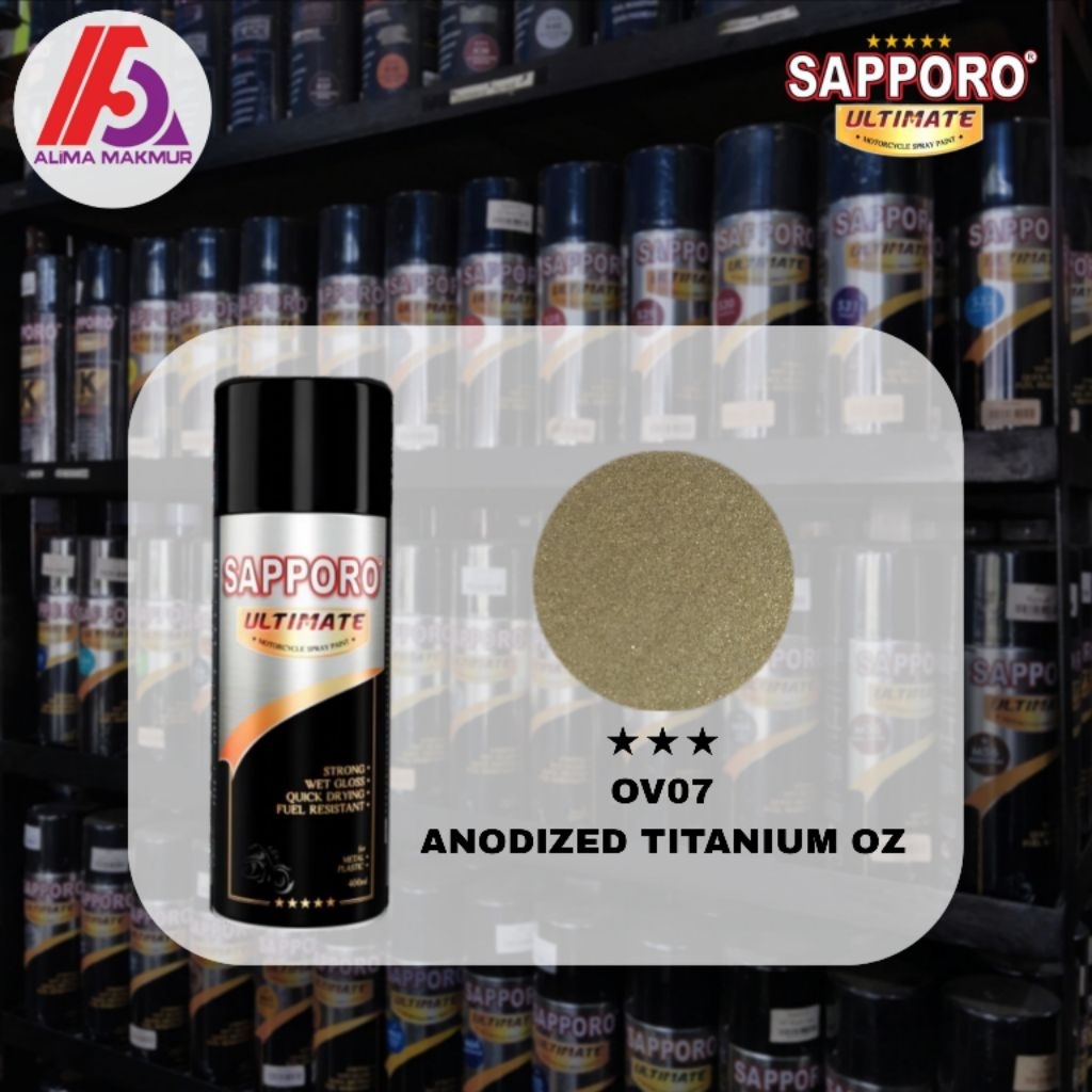 Sapporo Ultimate OV07 Anodized Titanium Oz / Pilok Velg Motor / Cat Semprot / Aerosol  / Warna Velg