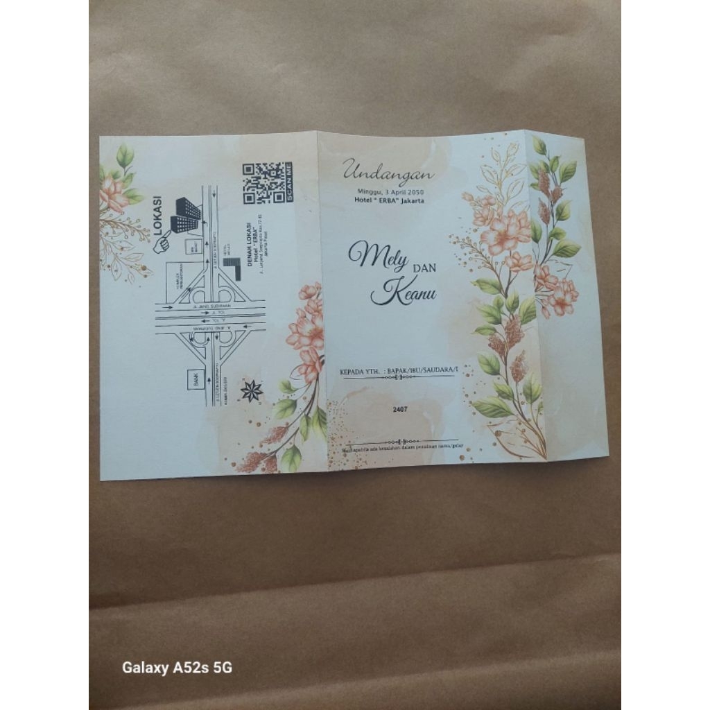 100 set Undangan Erba Kode 2407