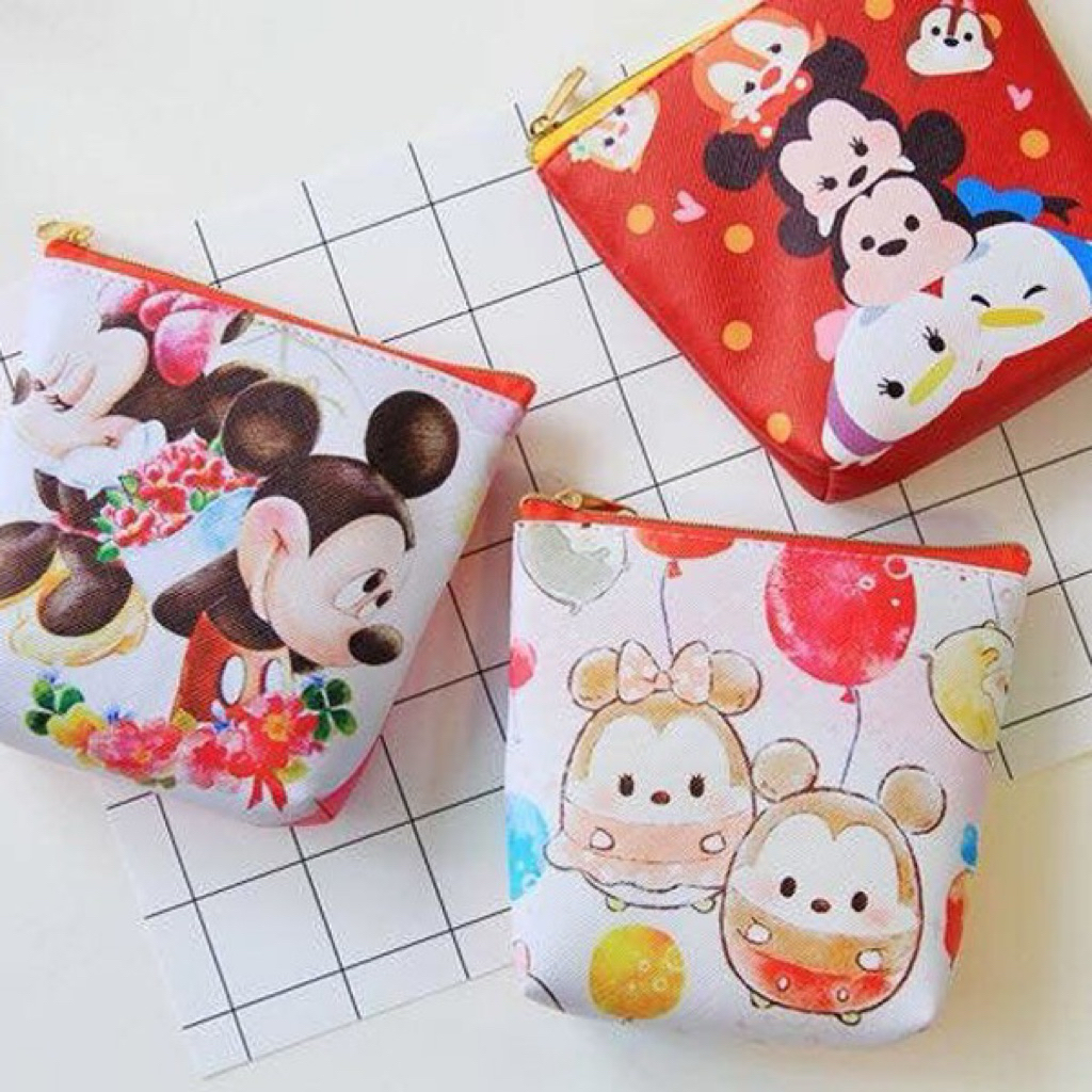 Dompet Koin Karakter / Gantungan Tas Mini Anak Sekolah Bulu Bordir Karakter Boneka