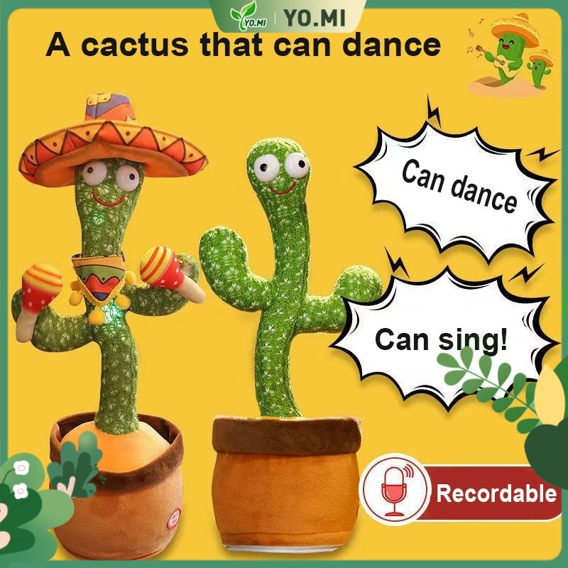 BONEKA KAKTUS GOYANG LAMPU DAN BERBICARA / MAINAN KAKTUS GOYANG BISA DANCE DAN BICARA