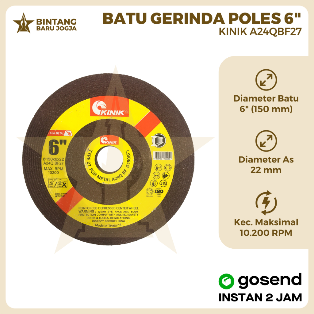 BATU GERINDA KINIK BATU POLES 6" Slep Kinik 6 inch