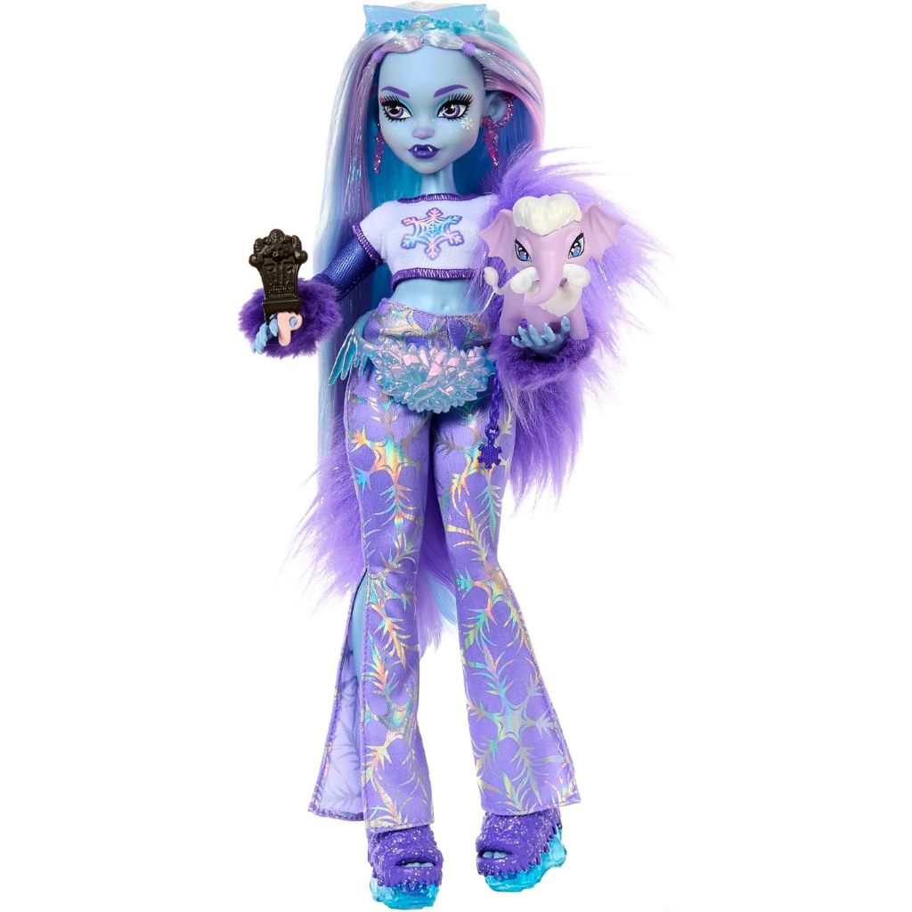 Monster High Doll, Abbey Bominable Yeti with Pet Mammoth Tundra