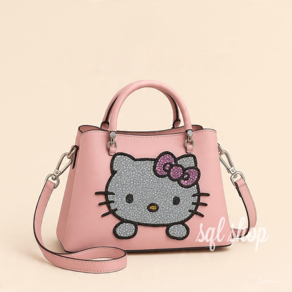 SQL SHOP Tas wanita Hello Kitty bling | Tas selempang wanita kekinian
