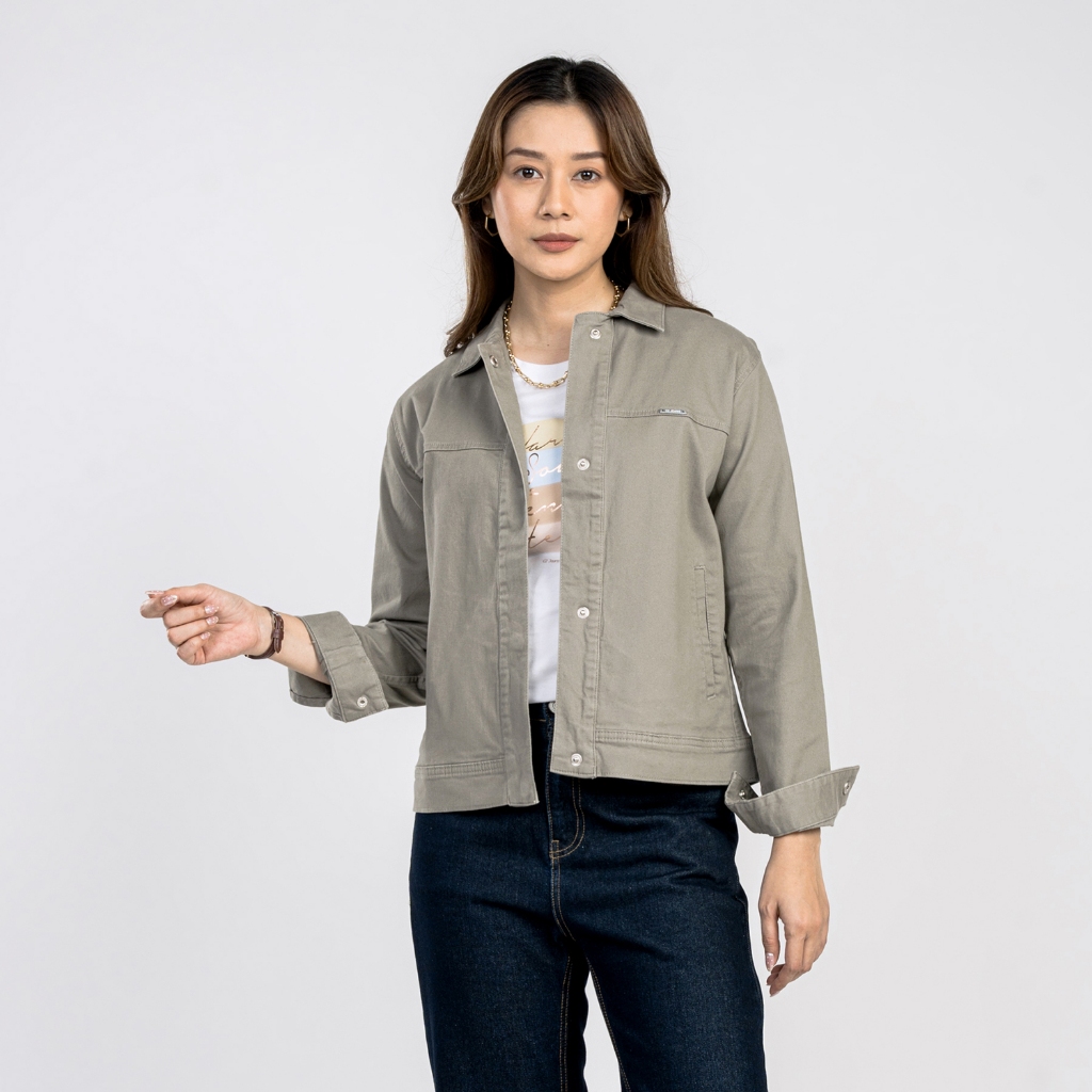 C2 Etzumi Green Crop Outer Wanita