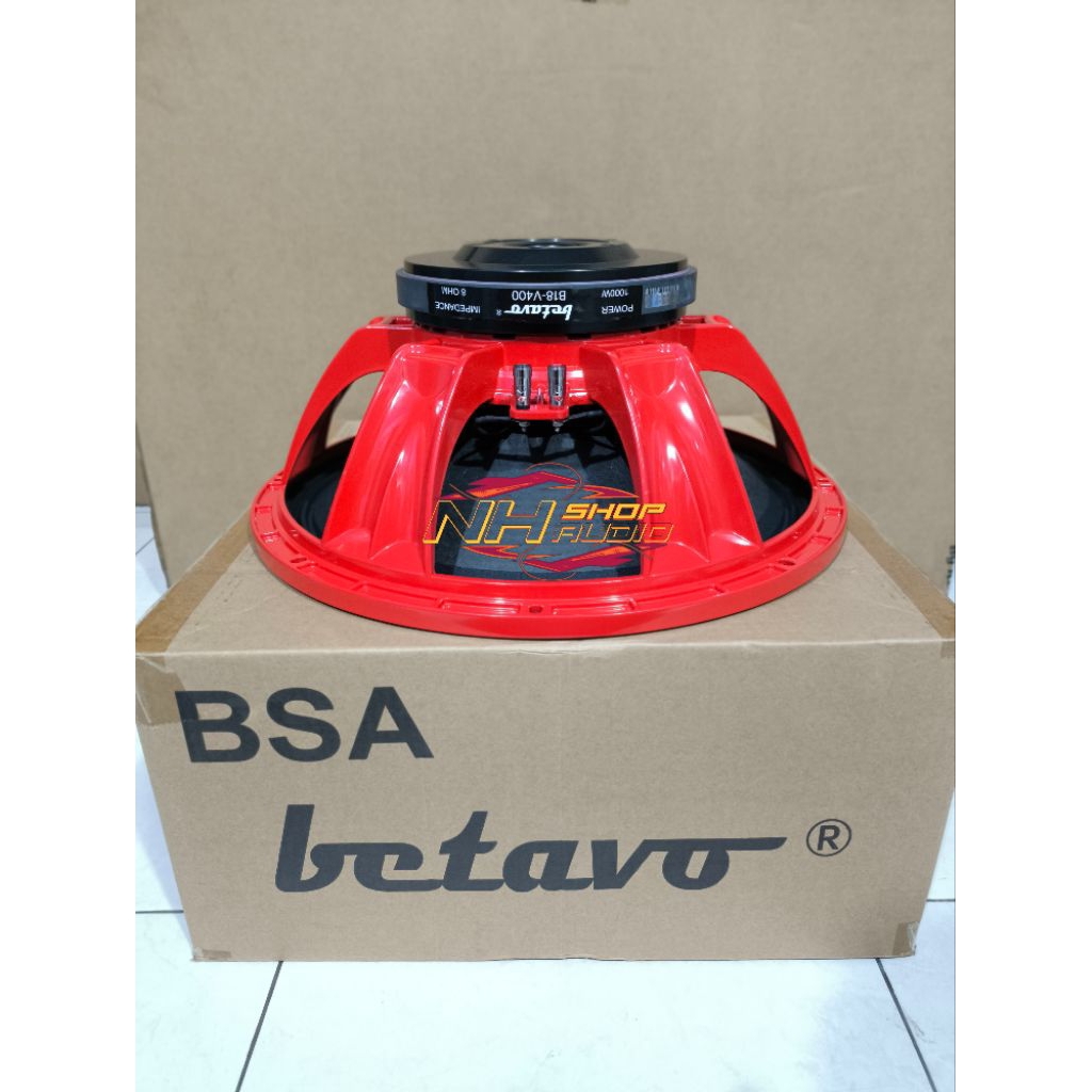 Speaker BETAVO B18-V400 RED / merah series Original 18 inch Sub / Low 600-1600 Watt max Coil 4 in Da