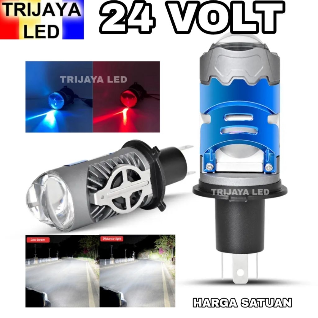 Lampu LED Depan 24 Volt Projector Utama P5 PRO Angel Demon Kipas Mini GS H4 Truk Bus Canter Fuso Tro