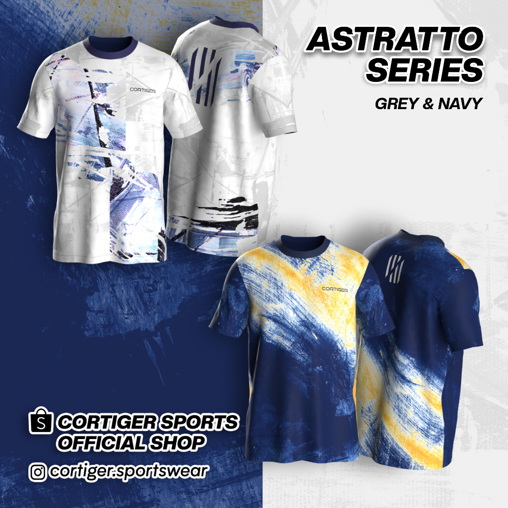 Cortiger Jersey Running Kaos Olahraga Pria Astratto Series