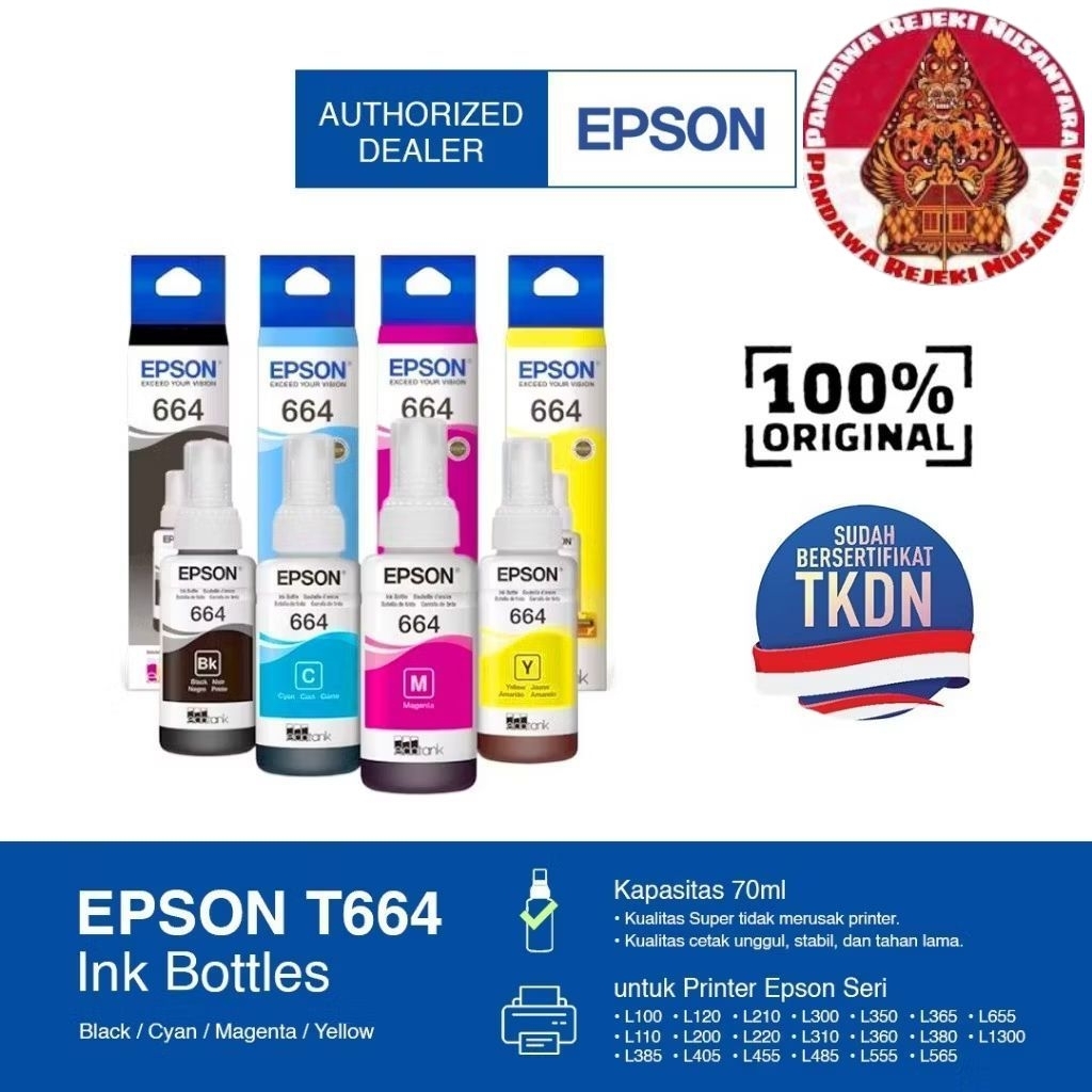 Tinta Epson 664 Original (Asli 100%)