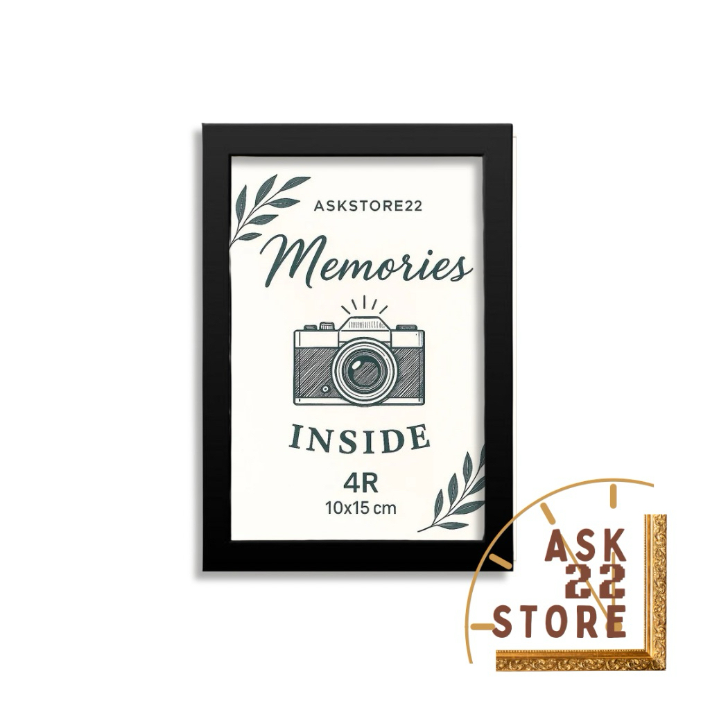 Bingkai Foto 4R 10x15 cm Dengan Kaca / Frame / Pigura Foto Pajangan Meja Dan Dinding Minimalis