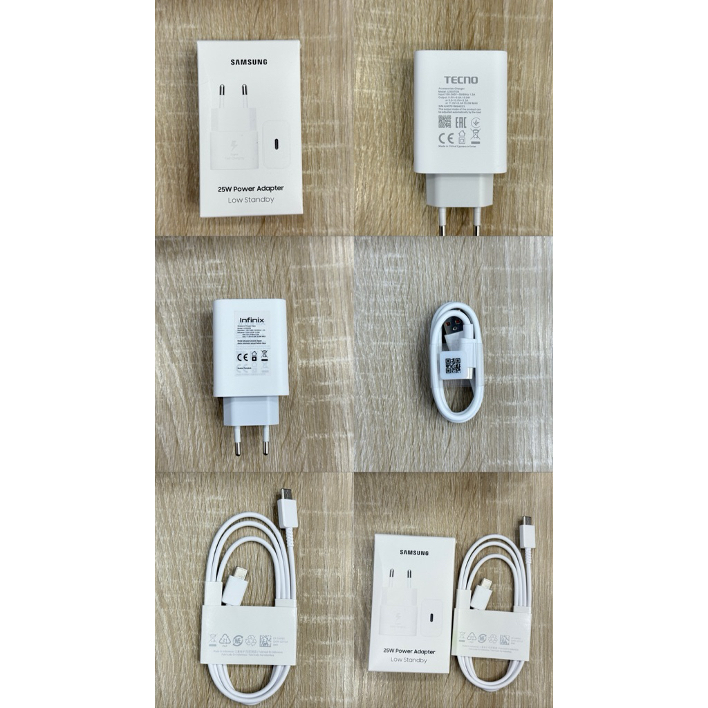 Adaptor / Kepala Charger / Kabel Ori Samsung, Tecno, Infinix (Ori 100% Cabutan HP)