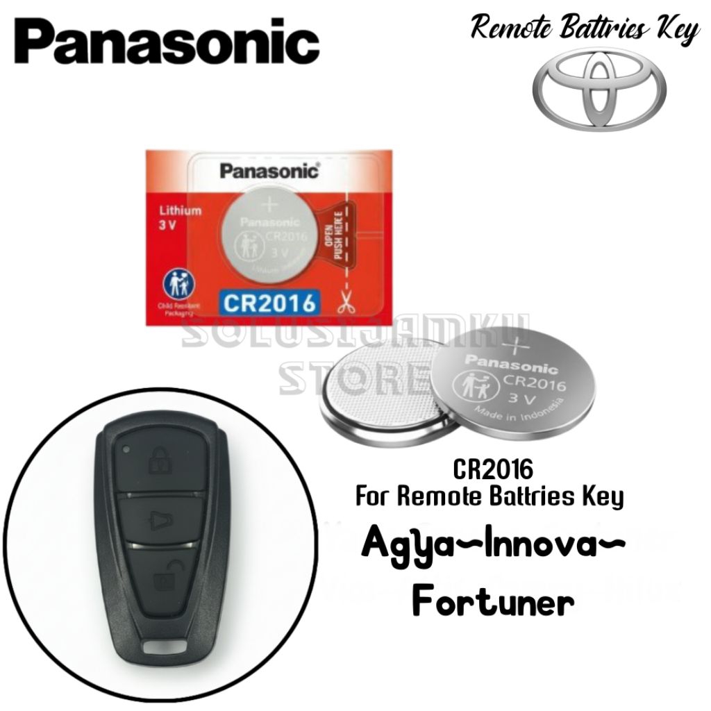 Baterai Remote Mobil Toyota Agya, Innova, Fortuner, CR2016 Kualitas Original