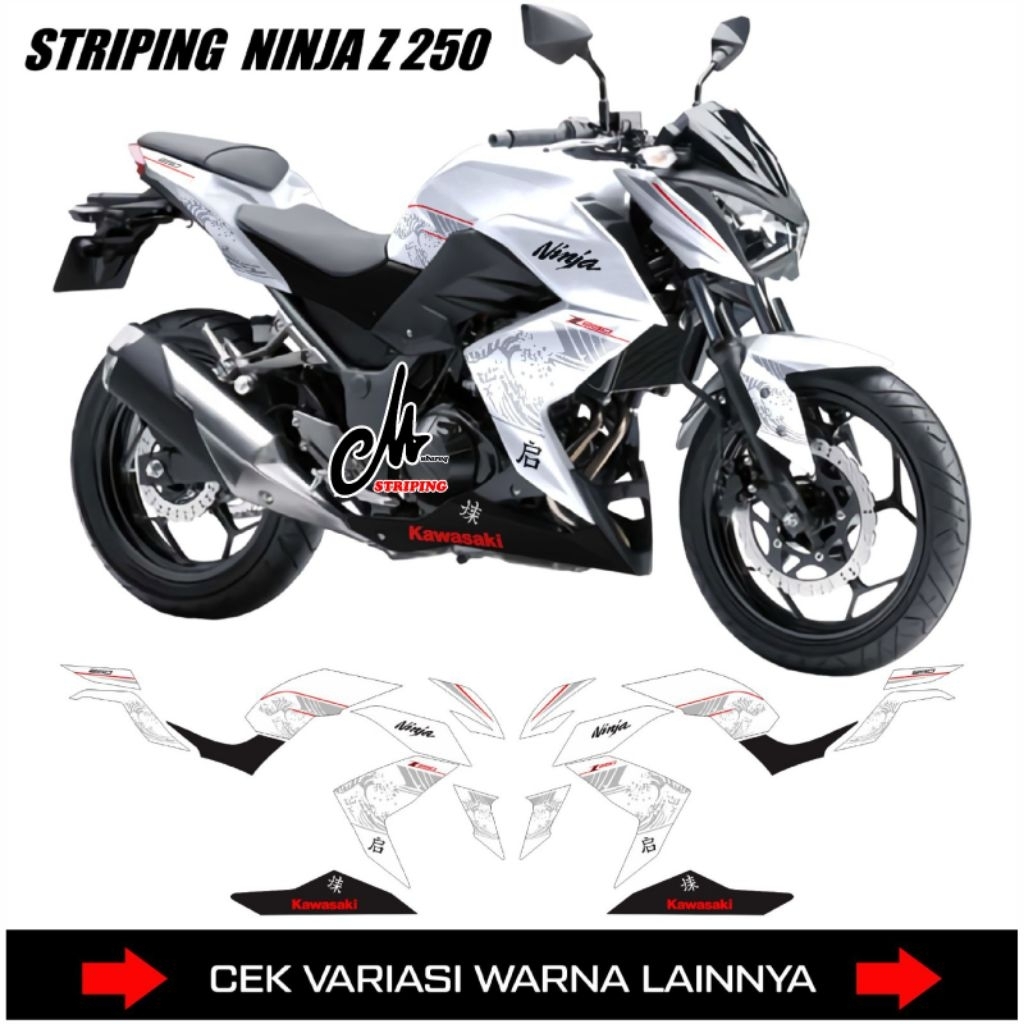 Decal Stiker Striping Kawasaki Ninja Z250 / Sticker Decal Z250 / Z250r / Stock Decals
