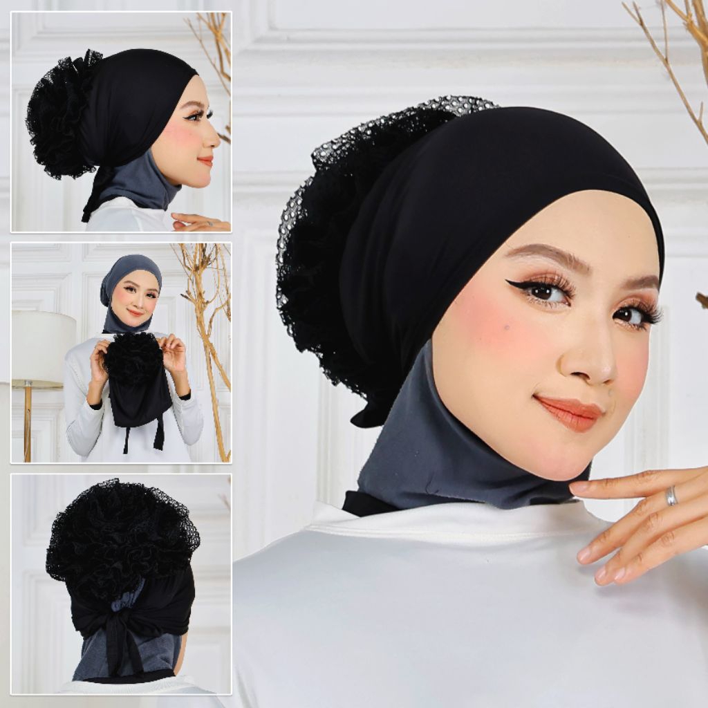 CIPUT Turki/ Dalaman Jilbab Kerudung Sanggul  /CEPOL BRUKAT ANTI GESER