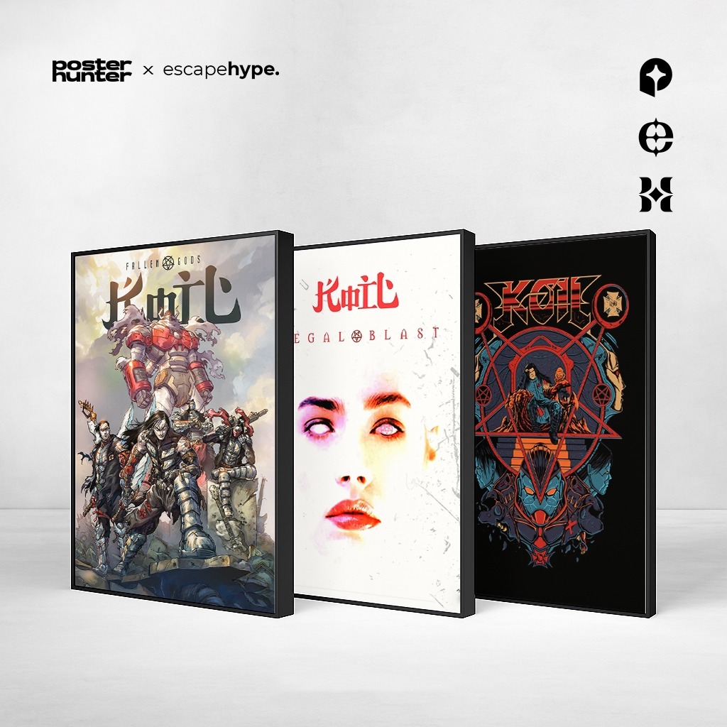 Poster Frameblock Band KOIL Frame Block - Dekorasi Dinding Band Metal Rock Retro Bingkai Wall Decor 