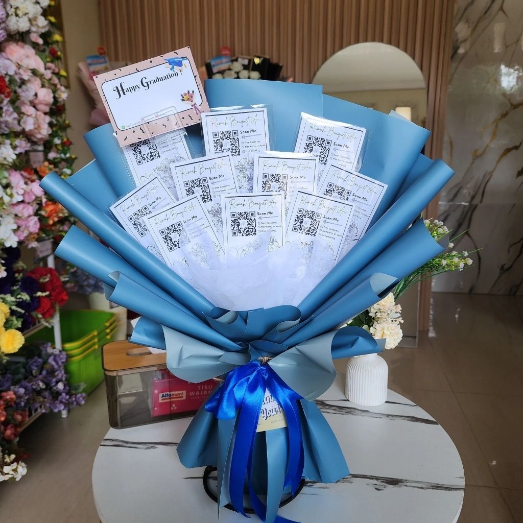 A I F L O / Buket Uang Kosongan 10 Lembar / Kerangka Buket / Jasa Bouquet Bekasi / Buket Wisuda Lama
